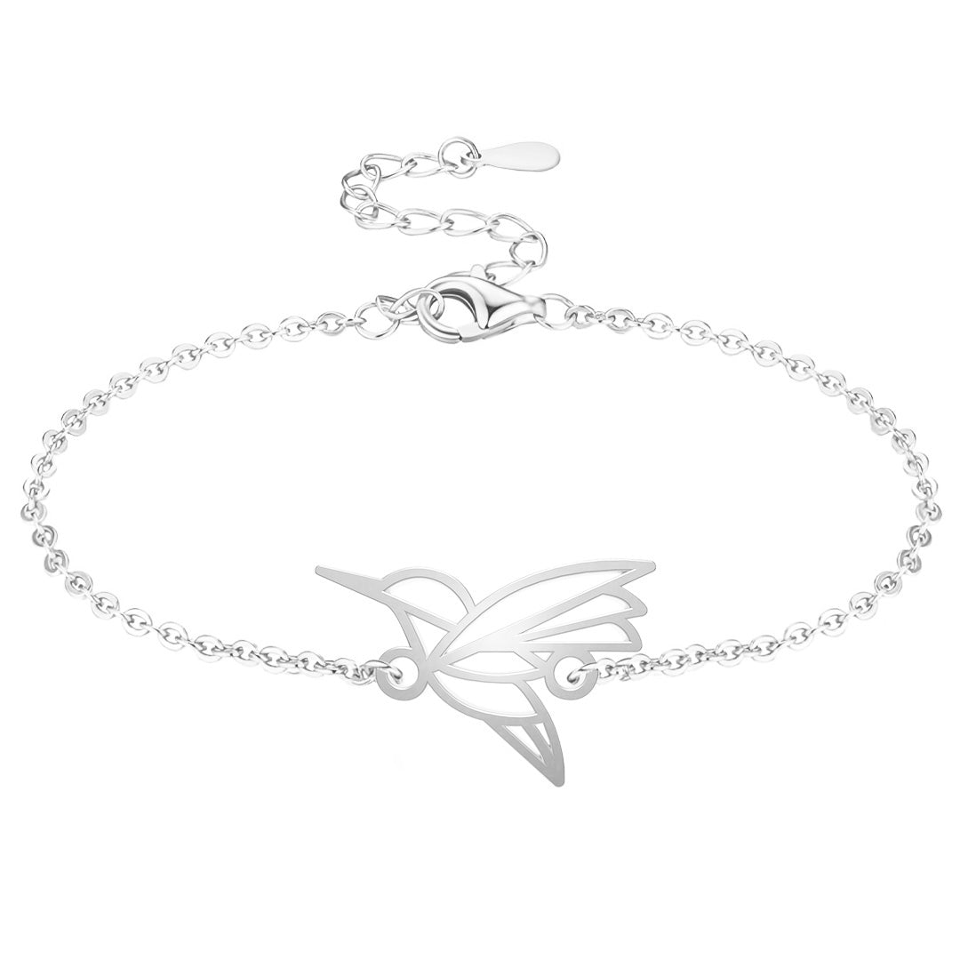 Bracelet Colibri argent Chaîne #Couleur et bracelet_Argent avec chaîne