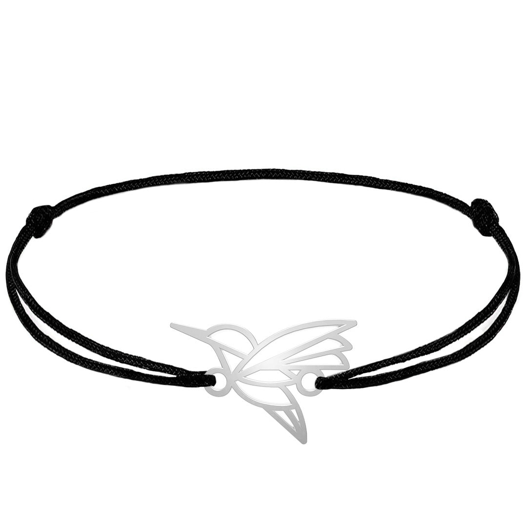Bracelet Colibri argent cordon #Couleur et bracelet_Argent avec cordon