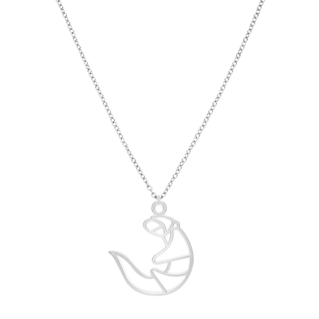 Collier Loutre argent Chaîne #Couleur et collier_Argent avec chaîne