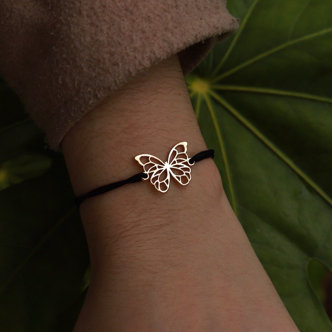 Bracelet animal totem Papillon cordon poignet