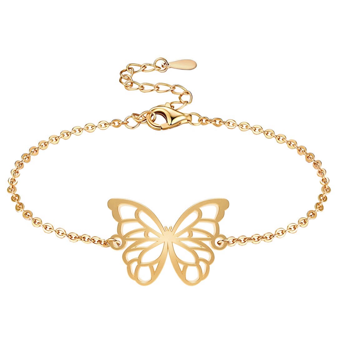 Bracelet Papillon Or Chaîne  #Couleur et bracelet_Or avec chaîne