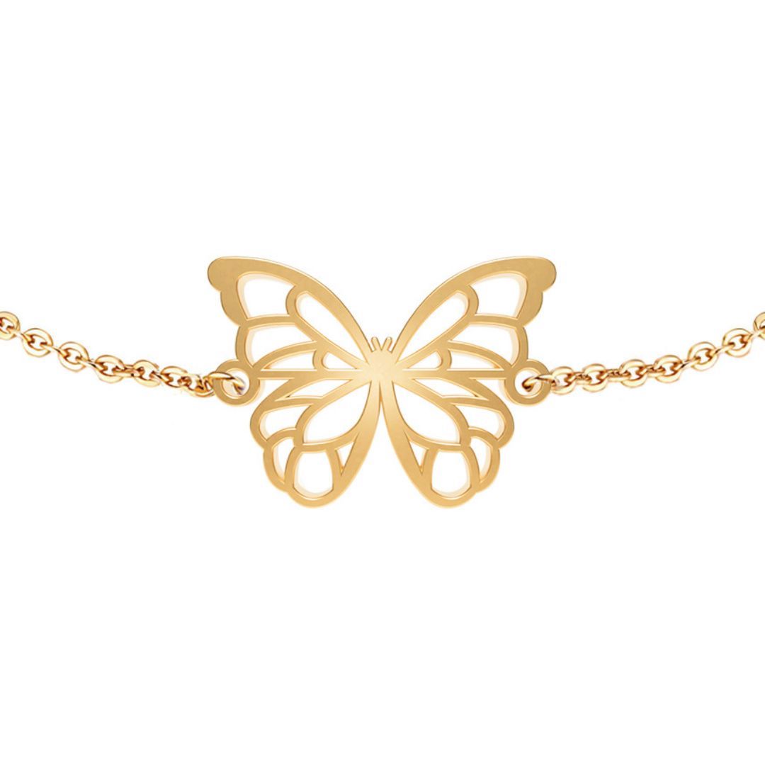 Bracelet Papillon Or Chaîne Zoom #Couleur et bracelet_No