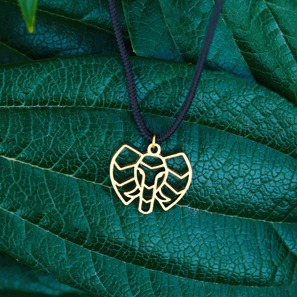 collier elephant or cordon Feuille