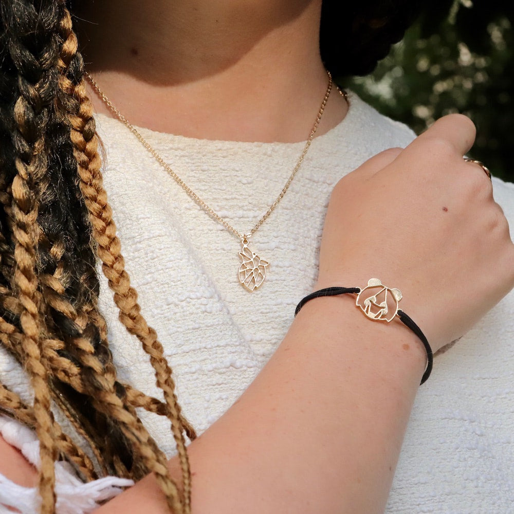 collier loup or Bracelet Panda Or