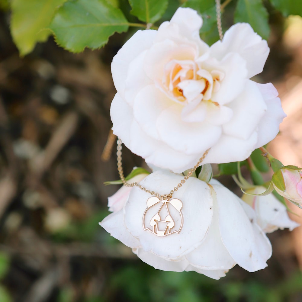 collier panda Fleur Blanche