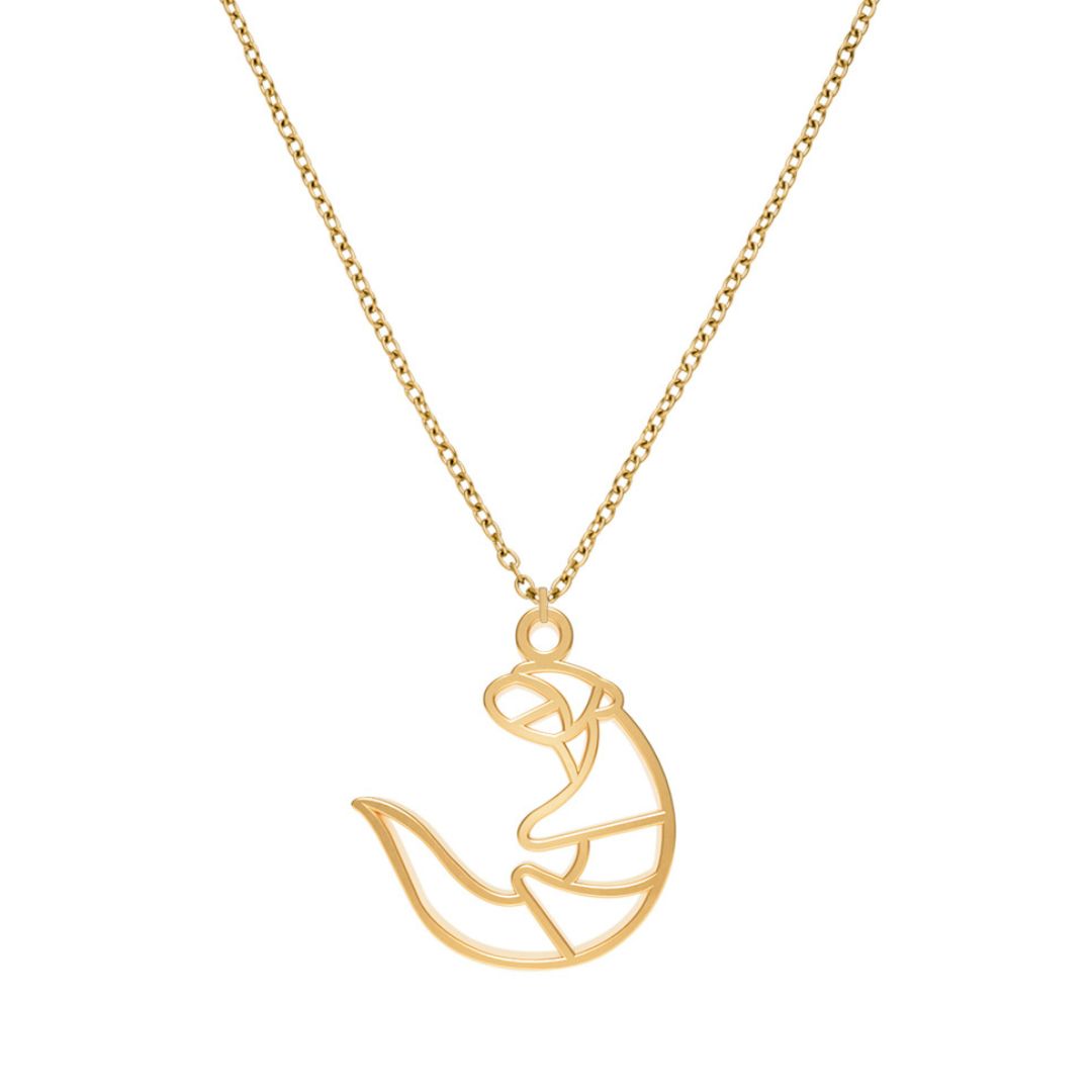 Collier Loutre Or Chaîne Zoom #Couleur et collier_No