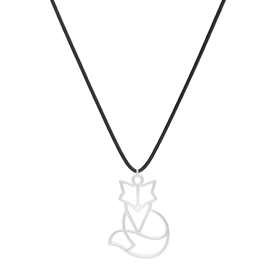 Collier Renard Argent Cordon