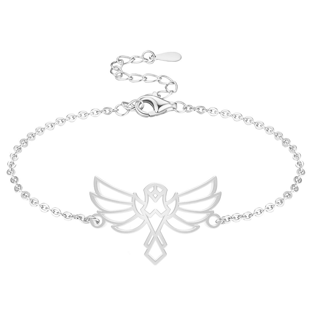 Bracelet Aigle argent chaîne #Couleur et bracelet_Argent avec chaîne