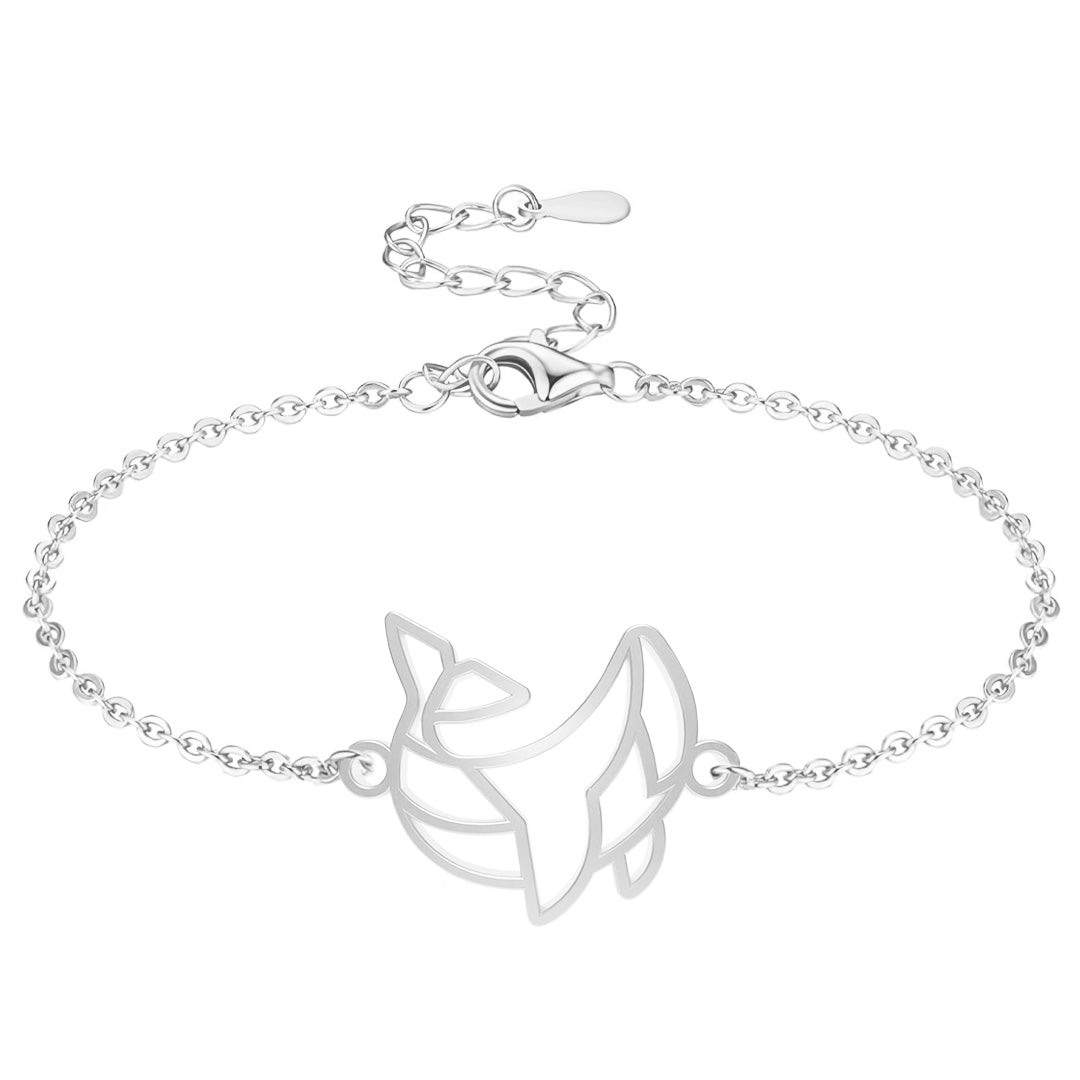 Bracelet Animal Totem Baleine Argent Chaîne #Couleur et bracelet_Argent avec chaîne