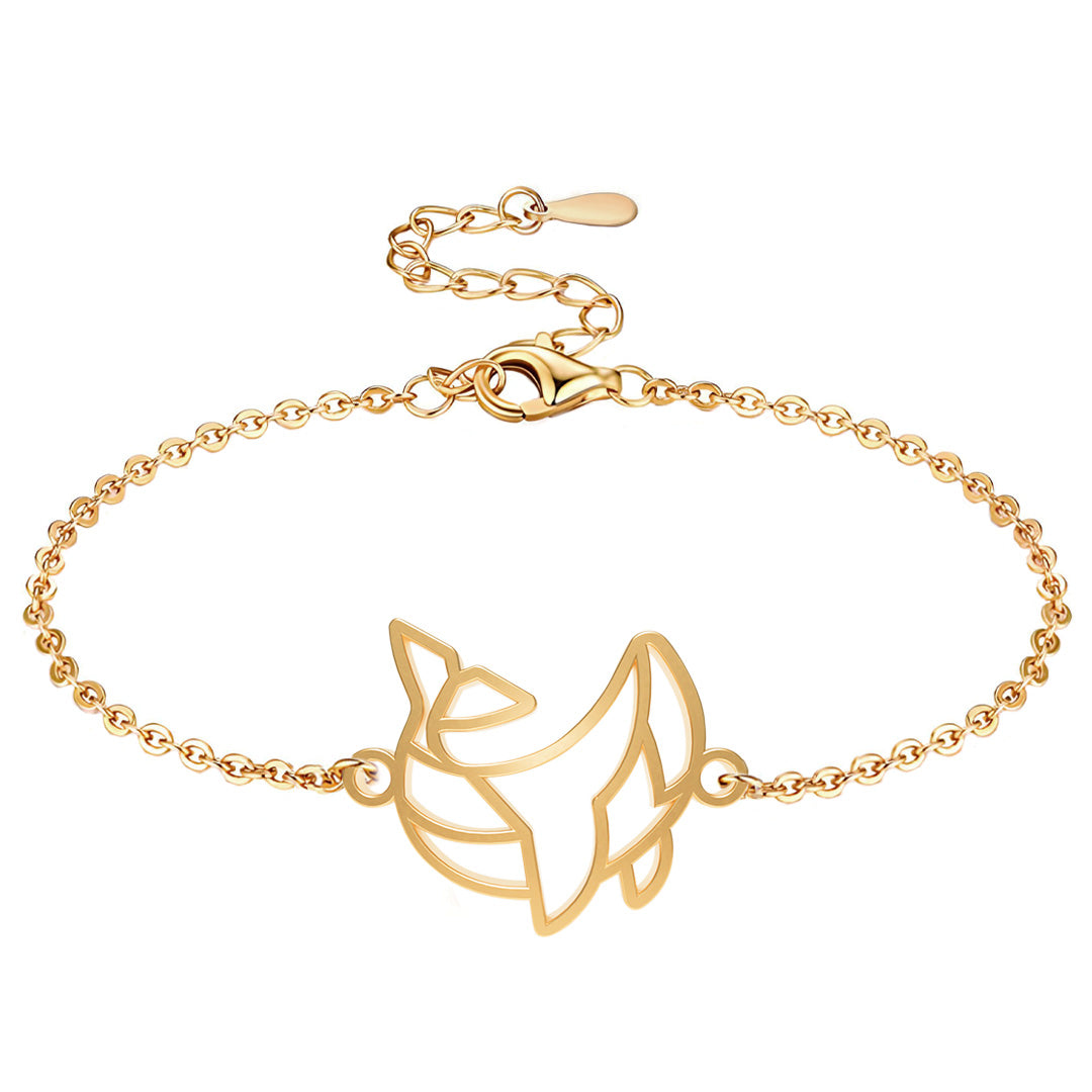 Bracelet Animal Totem Baleine Or Chaîne  #Couleur et bracelet_Or avec chaîne