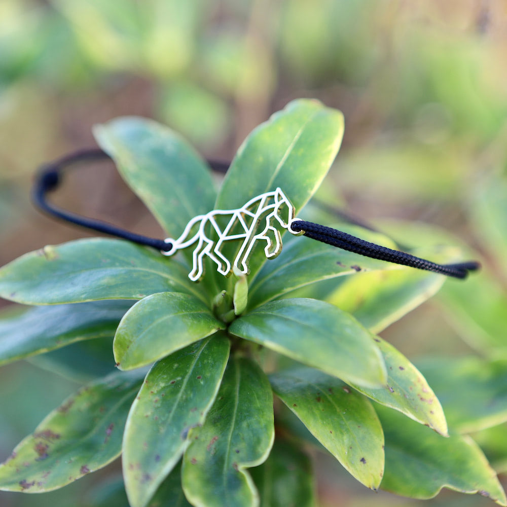 Bracelet Cheval argent Cordon Nature