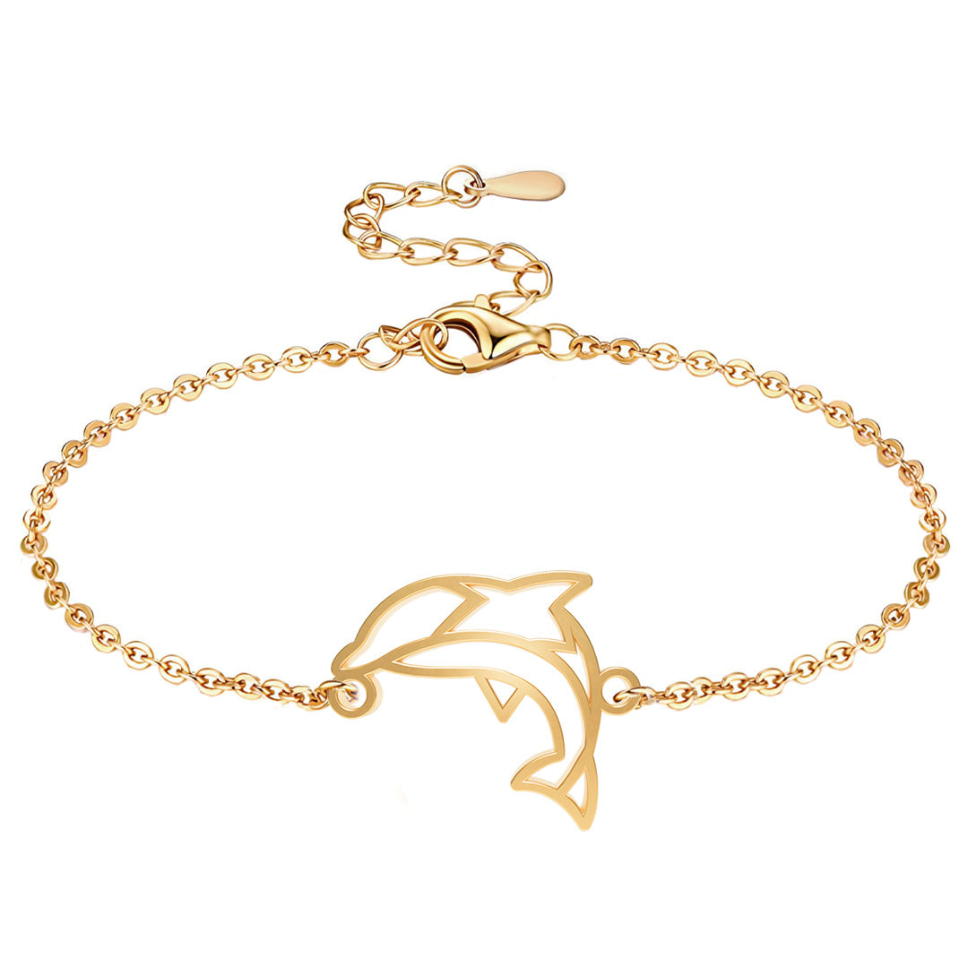 Bracelet Dauphin Or Chaîne #Couleur et bracelet_Or avec chaîne