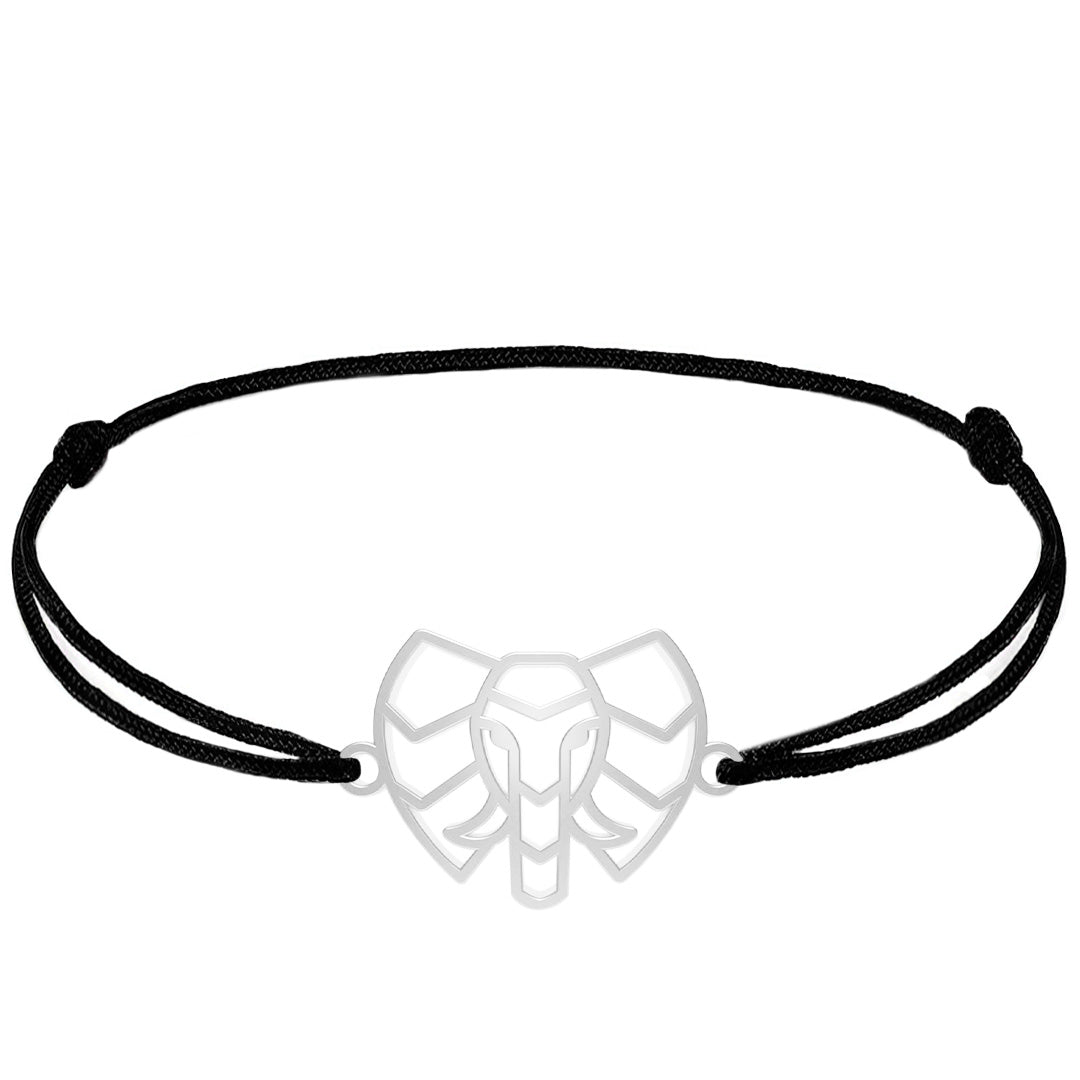 Bracelet animal totem elephant Cordon #Couleur et bracelet_Argent avec cordon