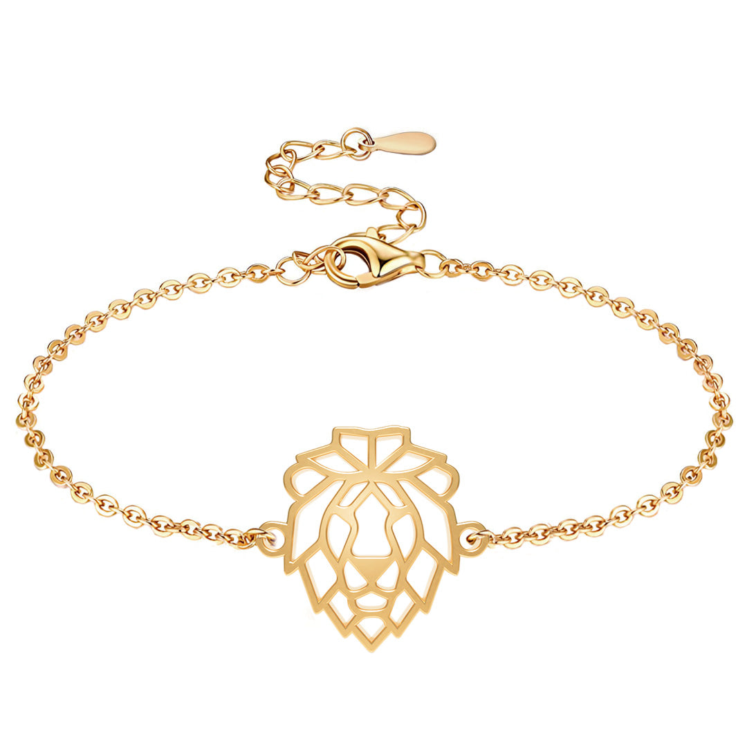 Bracelet Lion Or Chaîne #Couleur et bracelet_Or avec chaîne