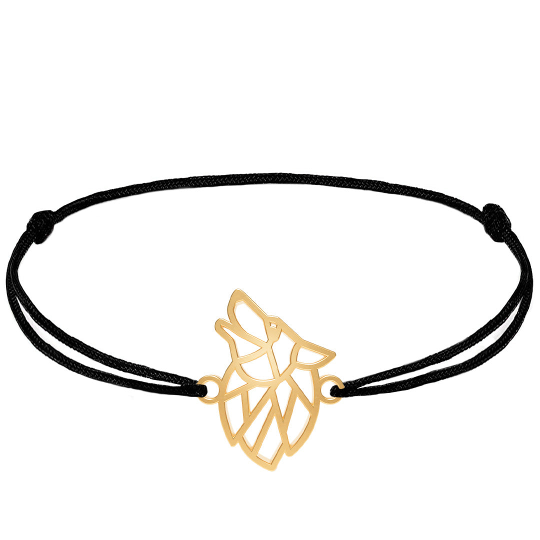 bracelet loup 1 or Cordon #Couleur et bracelet_Or avec cordon #Modèle_Modèle 1