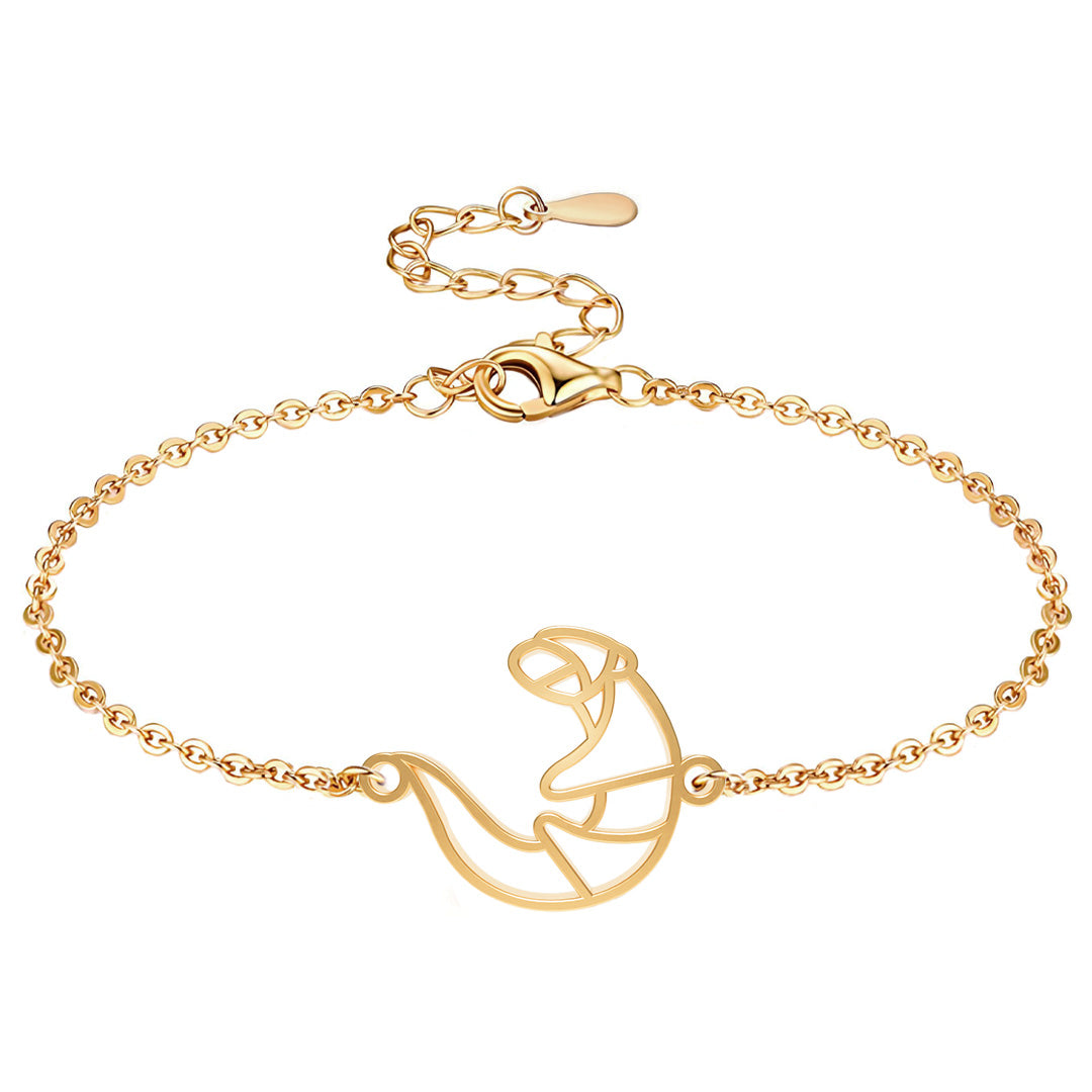 Bracelet Loutre 2 Or Chaîne #Couleur et bracelet_Or avec chaîne #Modèle_Modèle 2