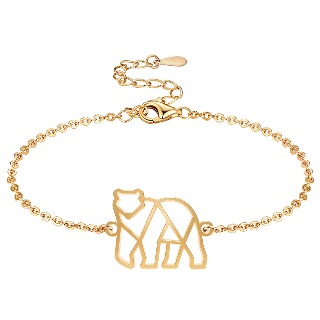 Bracelet Ours Polaire Or Chaîne #Couleur et bracelet_Or avec chaîne