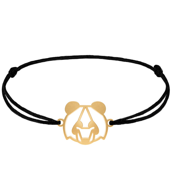 Bracelet Panda Or cordon #Couleur et bracelet_Or avec cordon