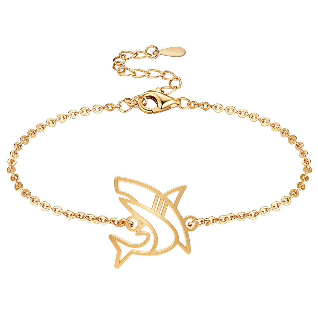Bracelet Requin Or Chaîne #Couleur et bracelet_Or avec chaîne