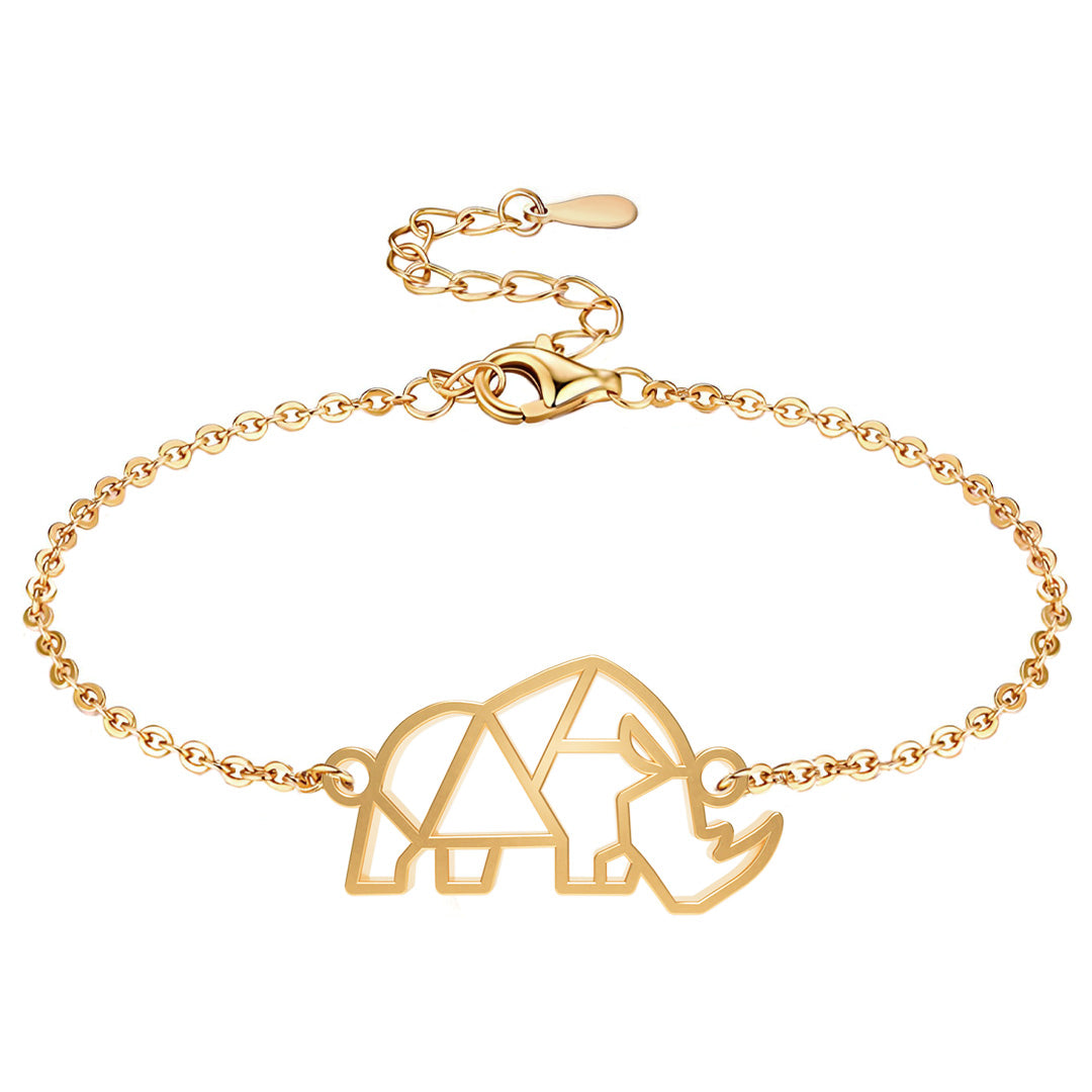 Bracelet Rhinocéros Or Chaîne #Couleur et bracelet_Or avec chaîne