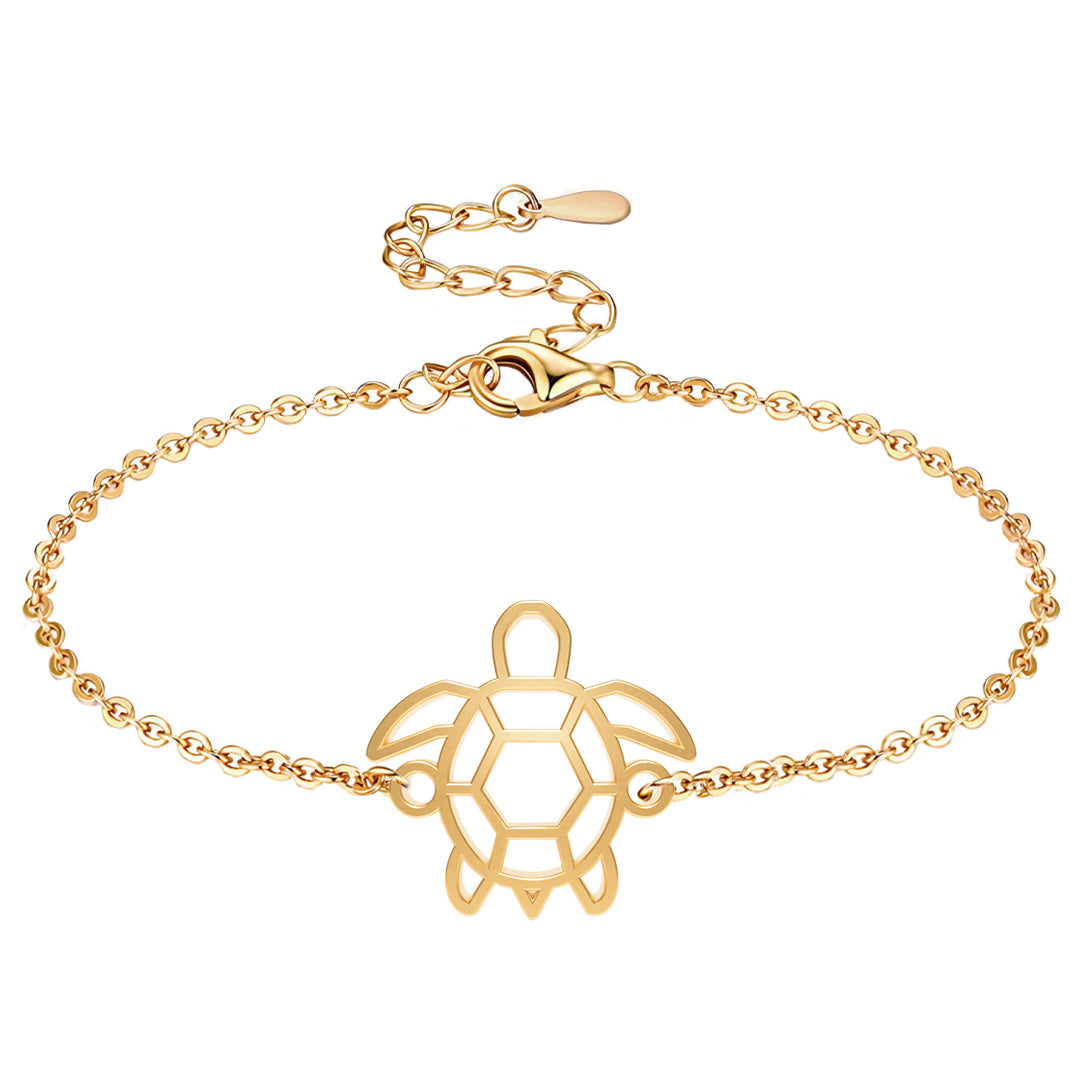 bracelet tortue or chaine  #Couleur et bracelet_Or avec chaîne