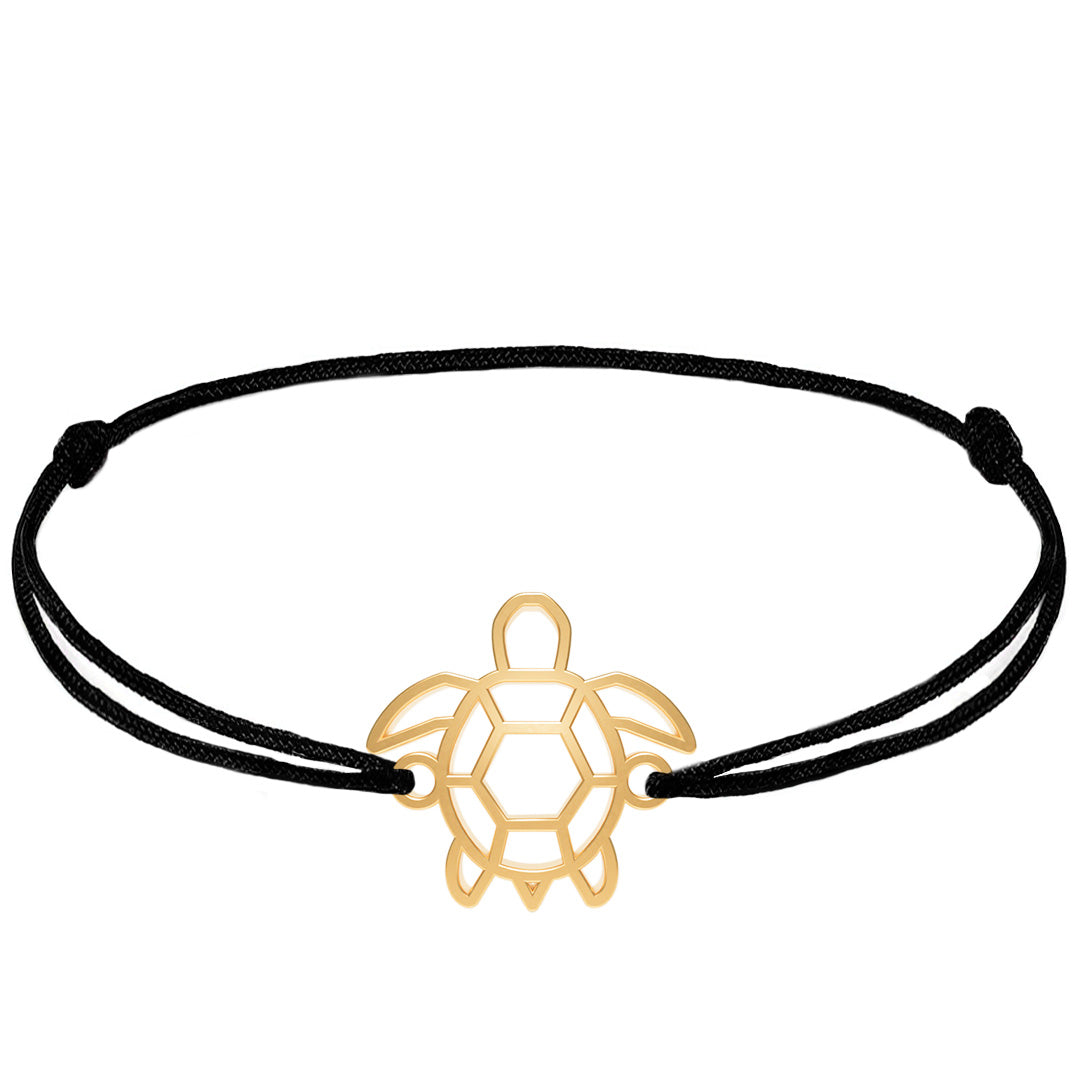 bracelet tortue or cordon #Couleur et bracelet_Or avec cordon