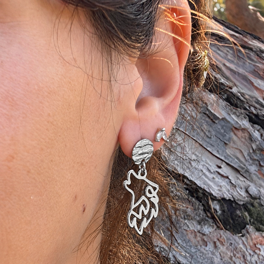 Boucles d'oreilles Loup