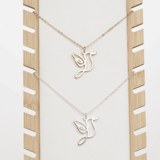 Hummingbird Necklace One Line