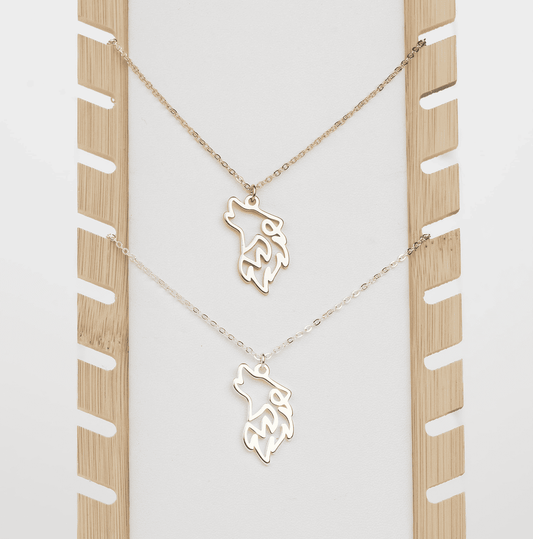 Wolf Necklace One Line