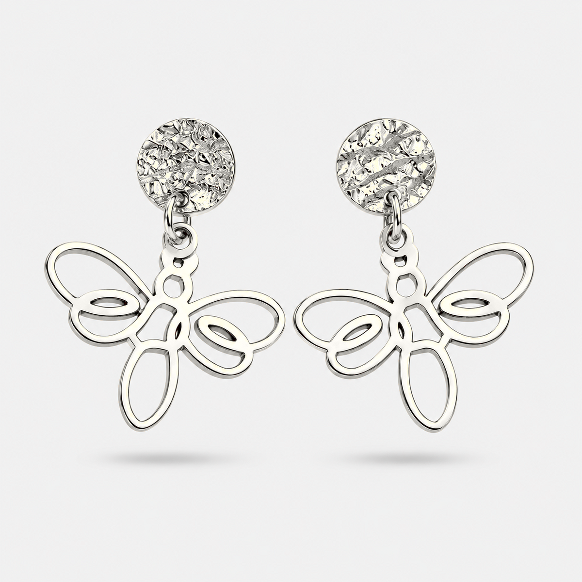 Boucles d'oreilles abeille argent Fauna