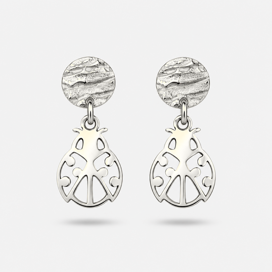Boucles d'oreilles coccinelle argent Fauna