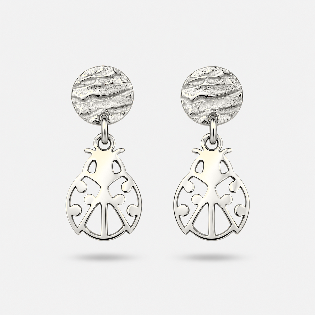 Boucles d'oreilles coccinelle argent Fauna