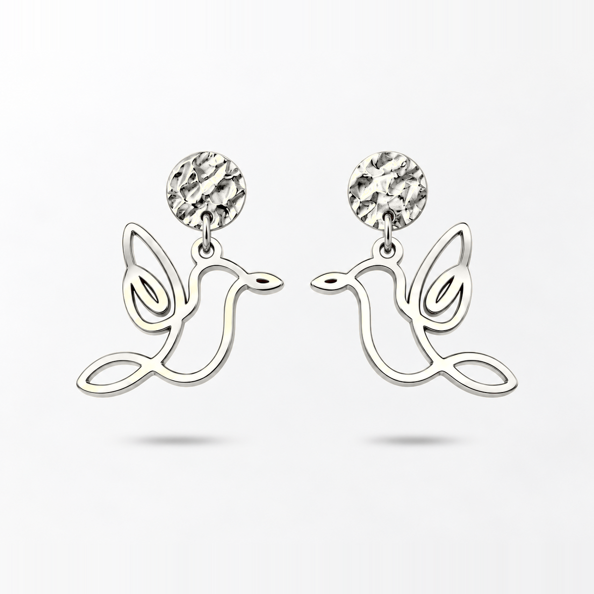 Boucles d'oreilles colibri argent Fauna