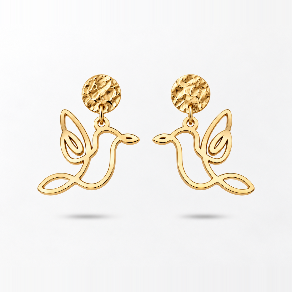 Boucles d'oreilles colibri or Fauna