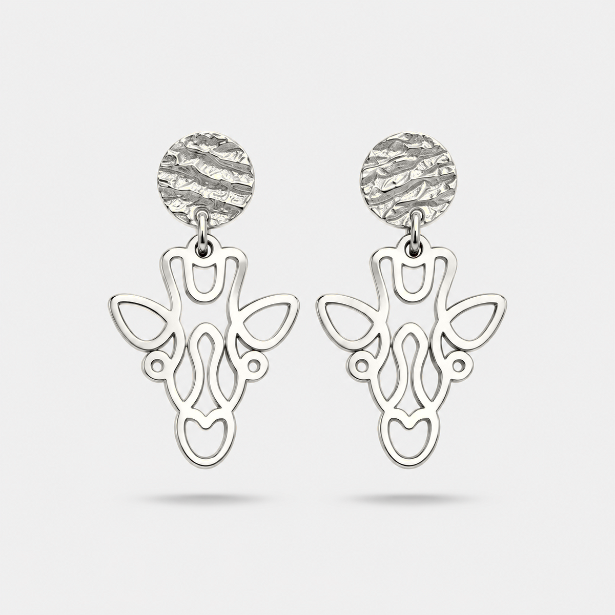 Boucles d'oreilles girafe argent Fauna