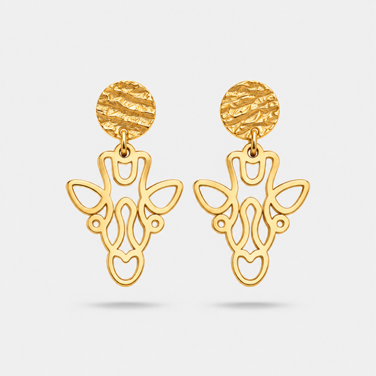 Boucles d'oreilles girafe or Fauna