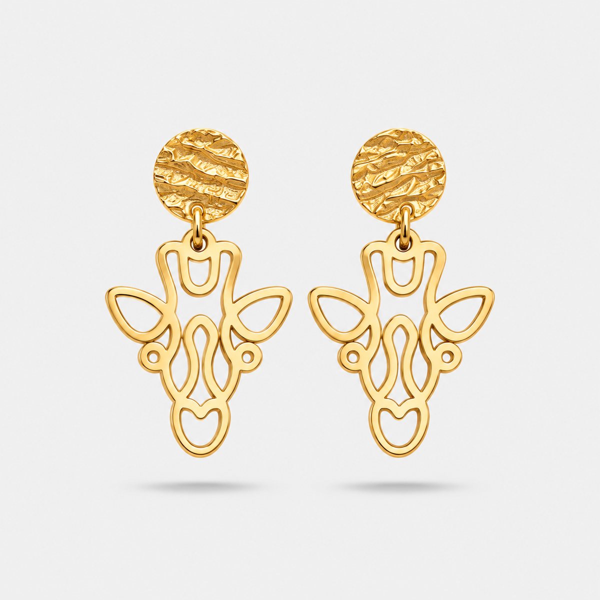 Boucles d'oreilles girafe or Fauna