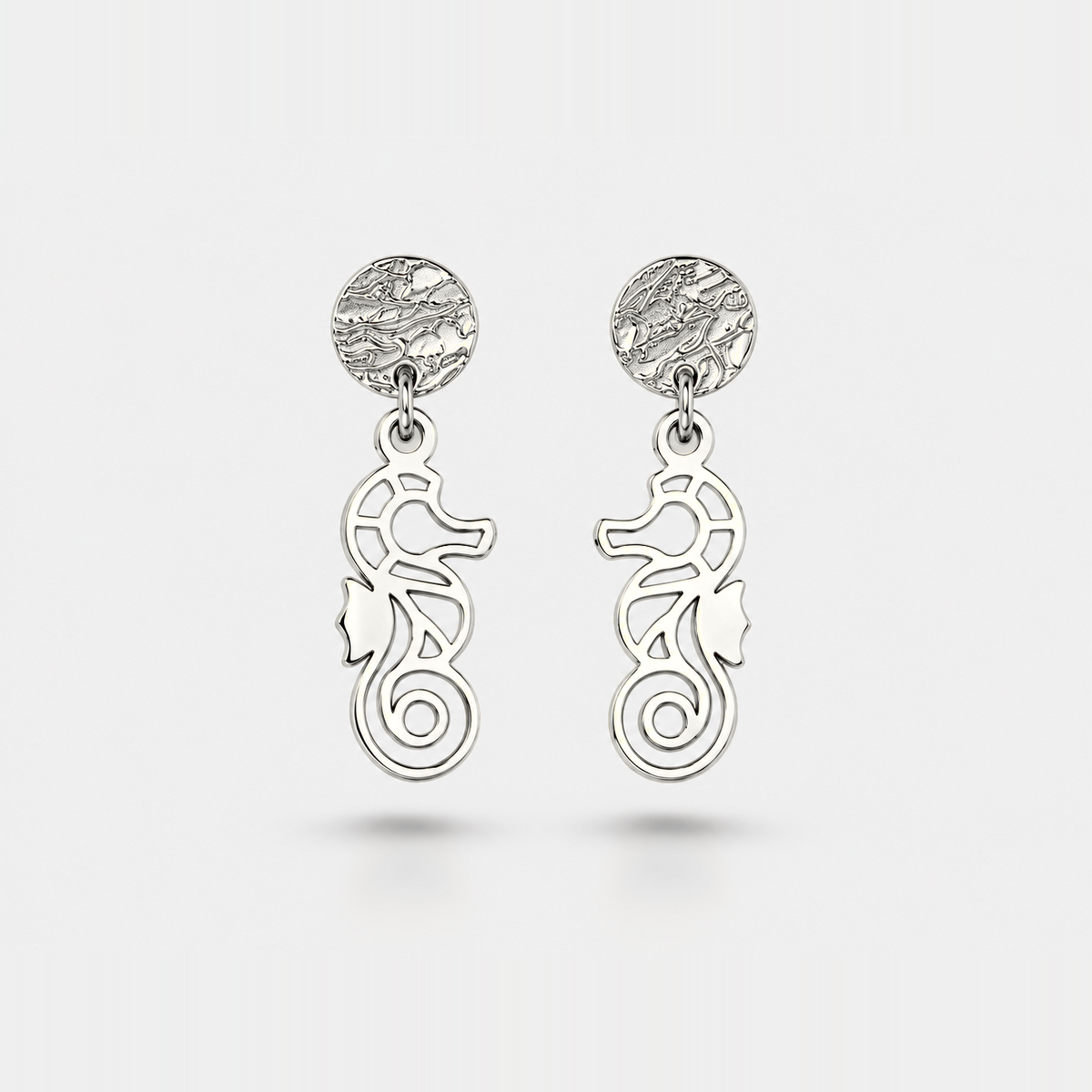 Boucles d'oreilles hippocampe argent Fauna