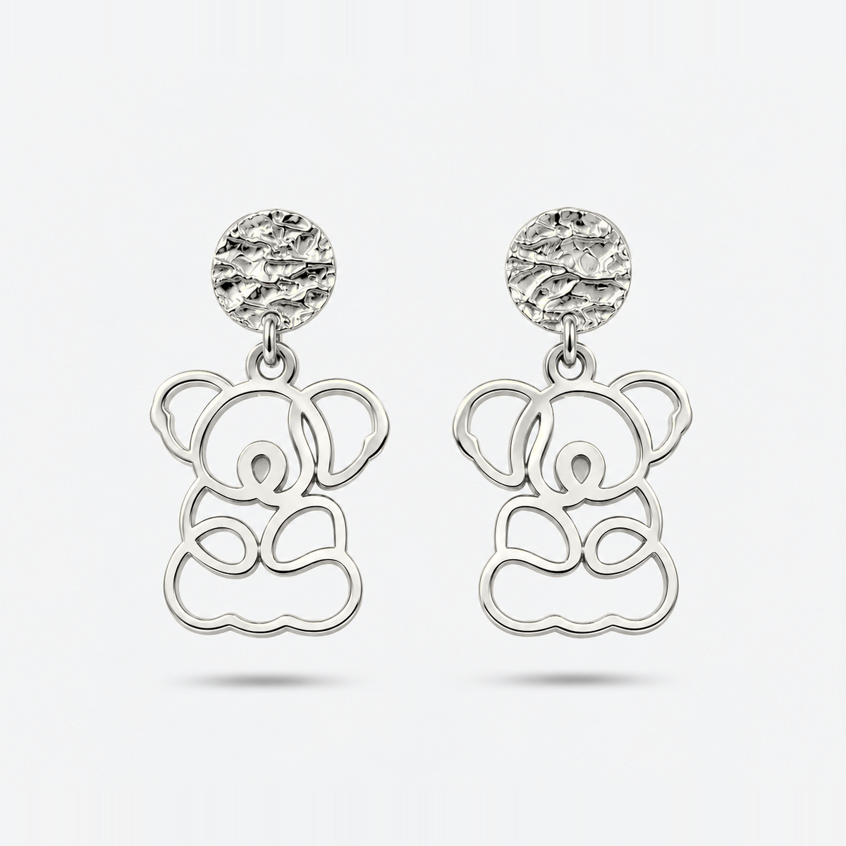 Boucles d'oreilles koala argent Fauna