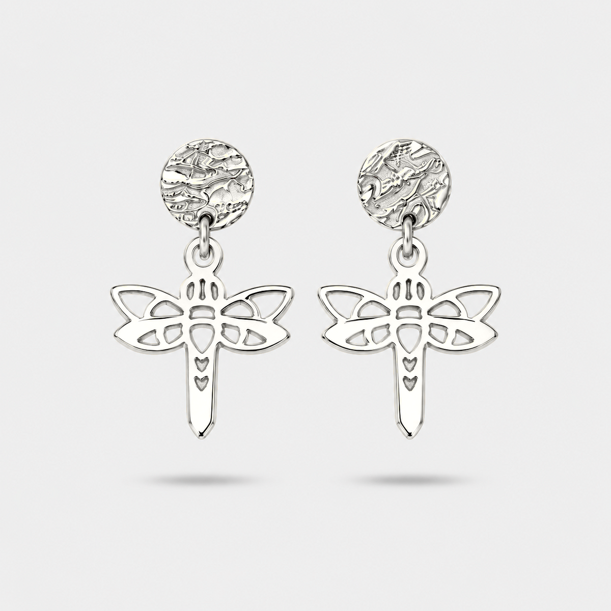 Boucles d'oreilles libellule argent Fauna