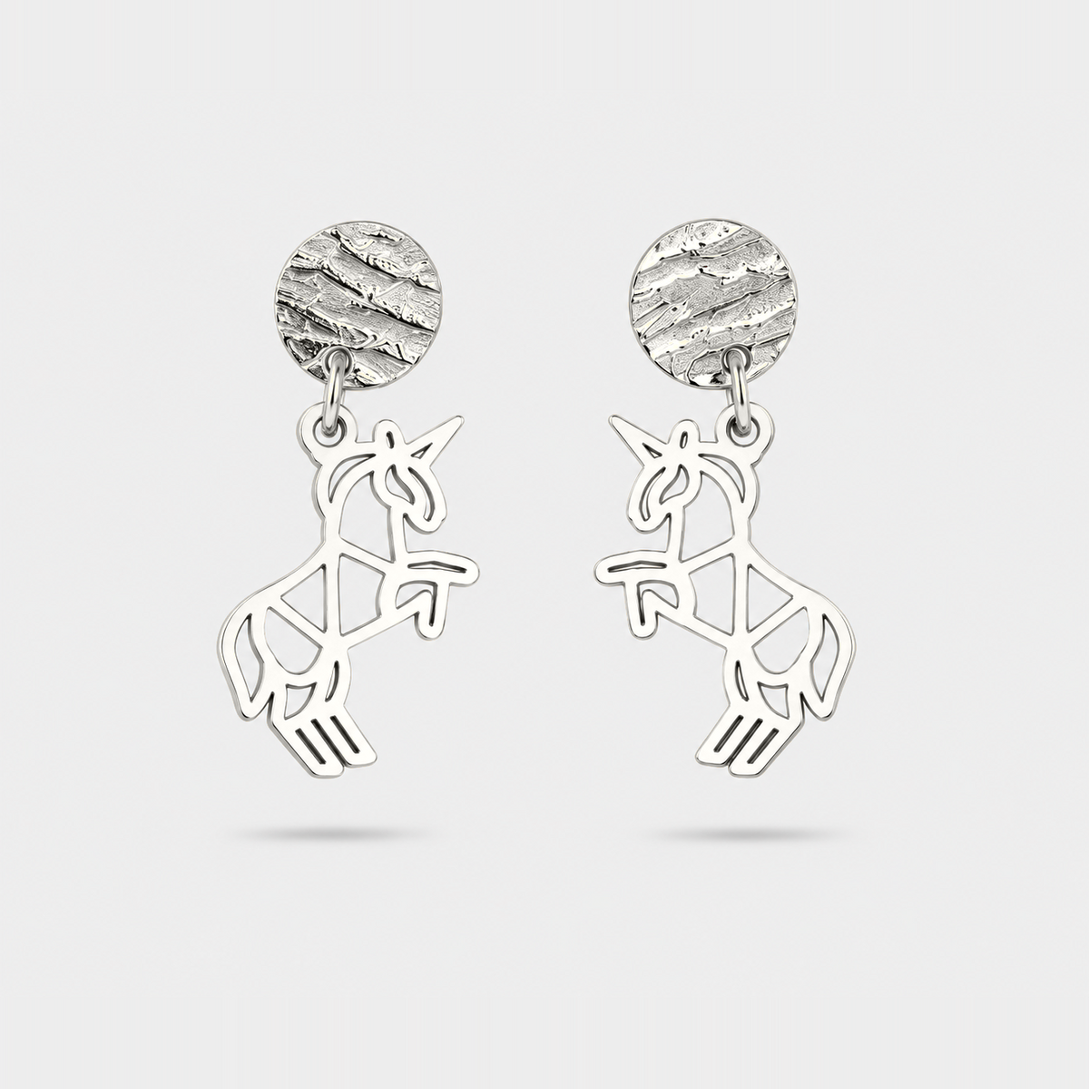 Boucles d'oreilles licorne argent Fauna