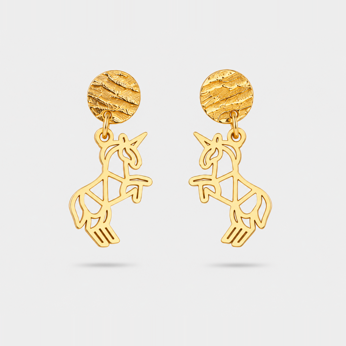 Boucles d'oreilles licorne or Fauna