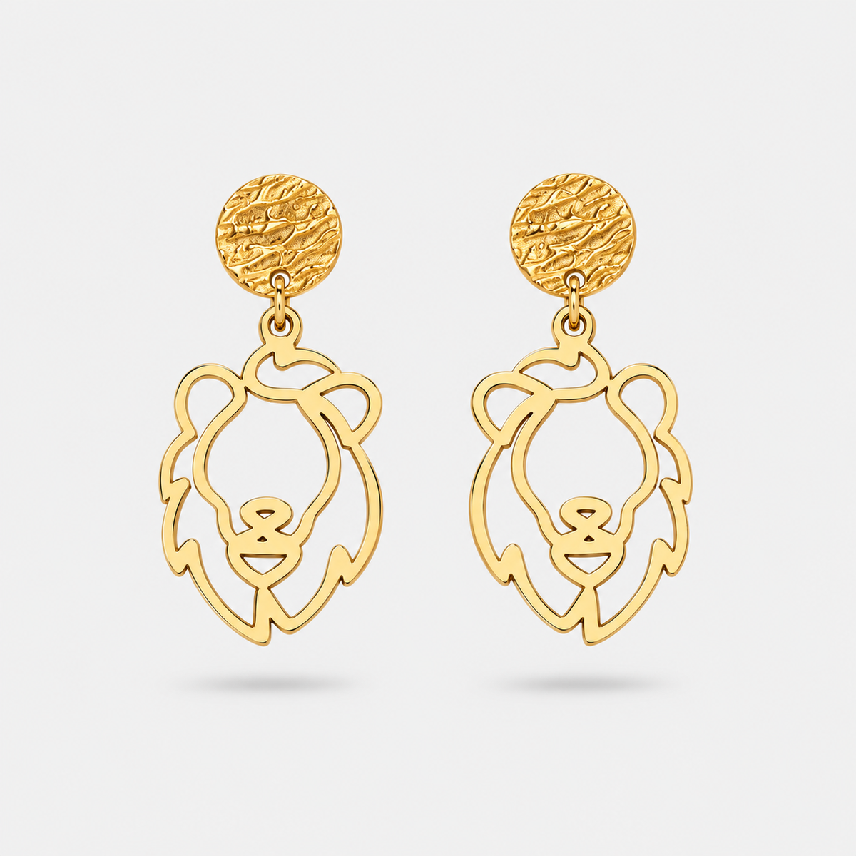 Boucles d'oreilles lion or Fauna