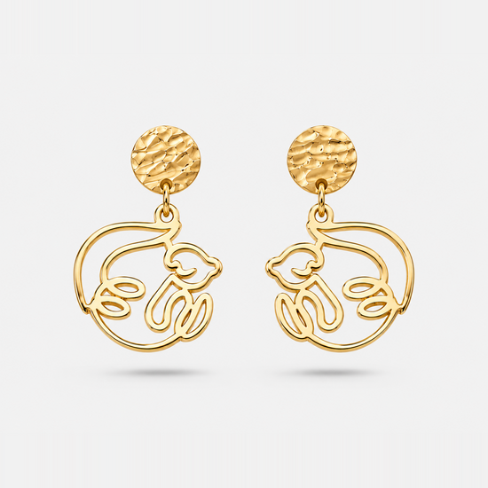 Boucles d'oreilles loutre or Fauna