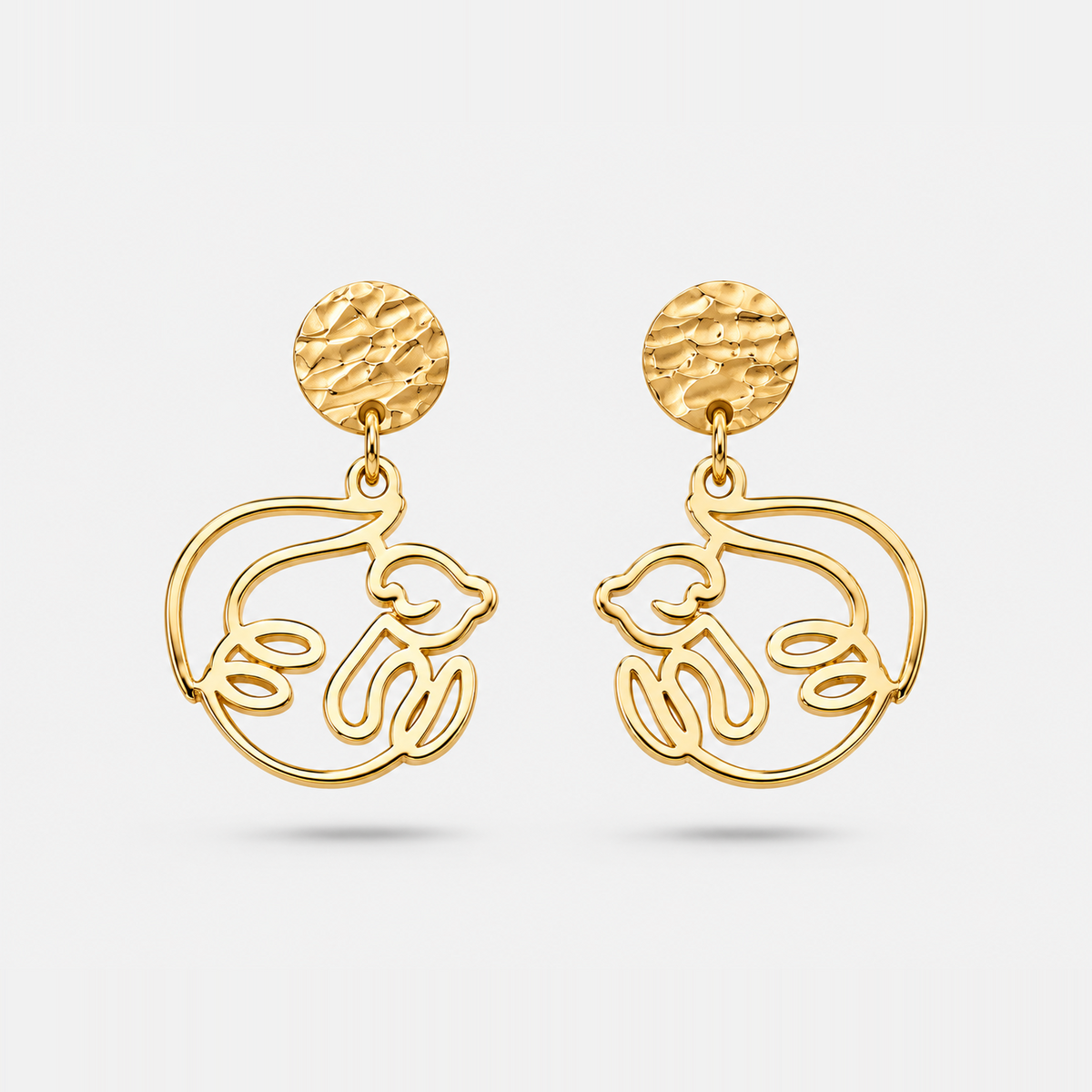 Boucles d'oreilles loutre or Fauna