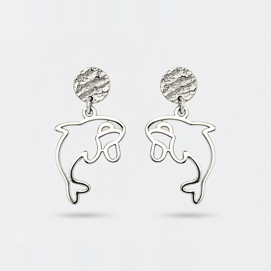 Boucles d'oreilles orque argent Fauna
