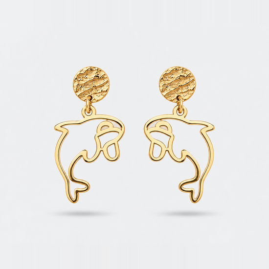 Boucles d'oreilles orque or Fauna