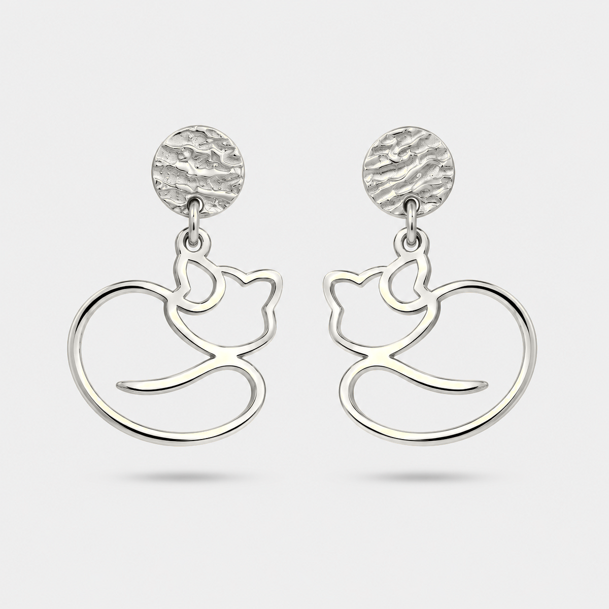 Boucles d'oreilles panda roux argent Fauna