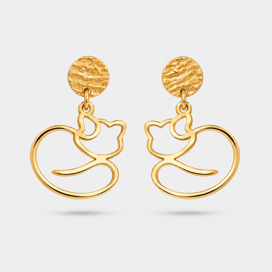 Boucles d'oreilles panda roux or Fauna