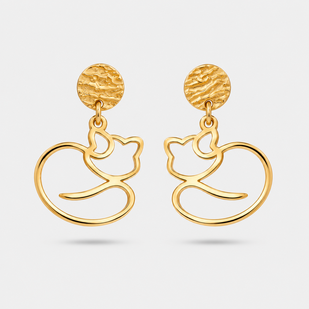 Boucles d'oreilles panda roux or Fauna